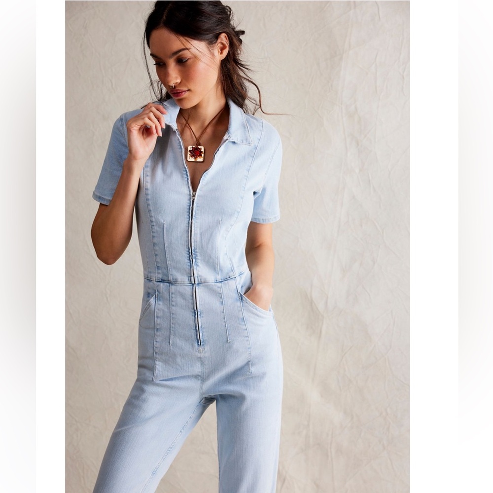 NWT Free People We The Free Jayde Flare Jumpsuit - Picture 2 of 8